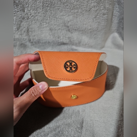 Tory Burch Orange Leather Eyeglass/Sunglasses Case Excellent Condition - Picture 3 of 6